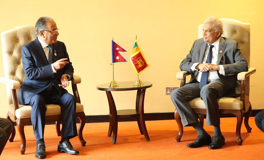 प्रधानमन्त्री पुष्पकमल दाहाल र श्रीलङ्काका राष्ट्रपतिबीच द्विपक्षीय भेटावार्ता